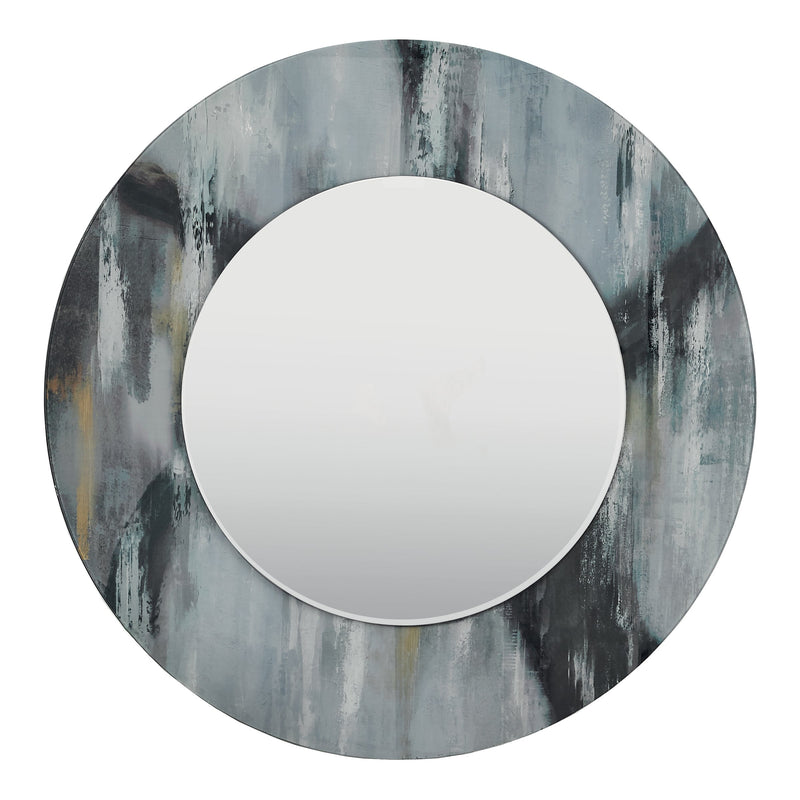 Load image into Gallery viewer, Dar Lighting 002MEH80 Mehera Round Mirror Grey Marble Print - 37087
