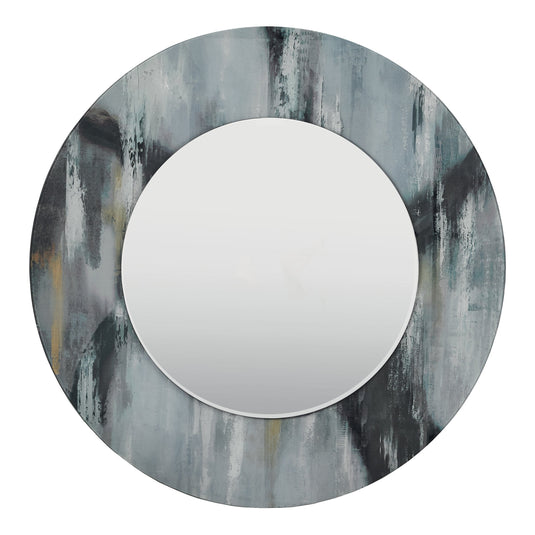 Dar Lighting 002MEH80 Mehera Round Mirror Grey Marble Print - 37087