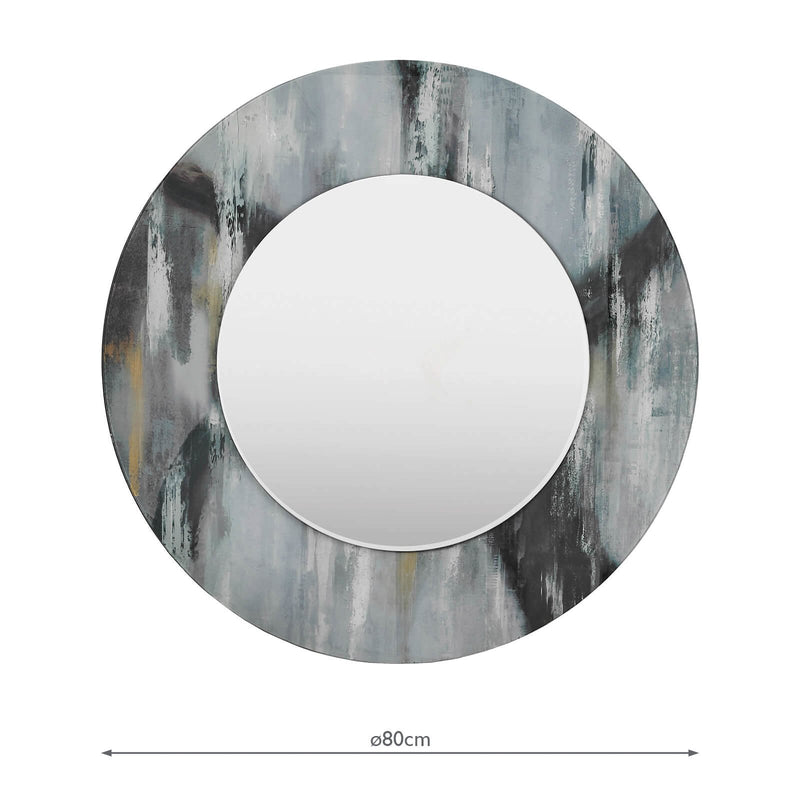 Load image into Gallery viewer, Dar Lighting 002MEH80 Mehera Round Mirror Grey Marble Print - 37087
