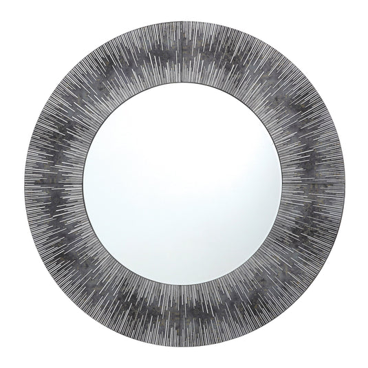 Dar Lighting 002NEO80 Neome Round Mirror With Purple/Grey Frame 80cm - 37088