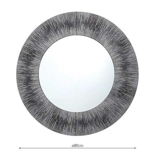 Dar Lighting 002NEO80 Neome Round Mirror With Purple/Grey Frame 80cm - 37088