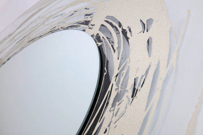 Dar Lighting 002SEM80 Semora Round Mirror With Gold And Silver Foil Detail 80cm - 37095