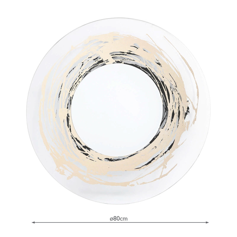 Load image into Gallery viewer, Dar Lighting 002SEM80 Semora Round Mirror With Gold And Silver Foil Detail 80cm - 37095
