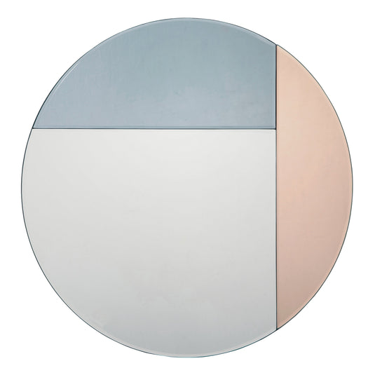 Dar Lighting 002THA50 Thalia Round Blue And Rose Gold Mirror 50cm - 23228