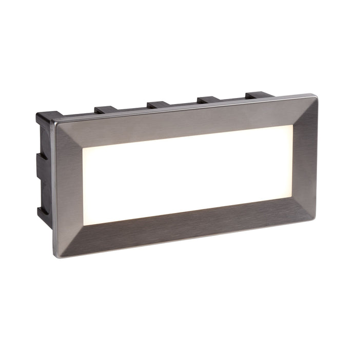 Searchlight 0762 Ankle LED Indoor/Outdoor Recessed Rectangle, Stainless Steel, Opal White Diffuser - 23560