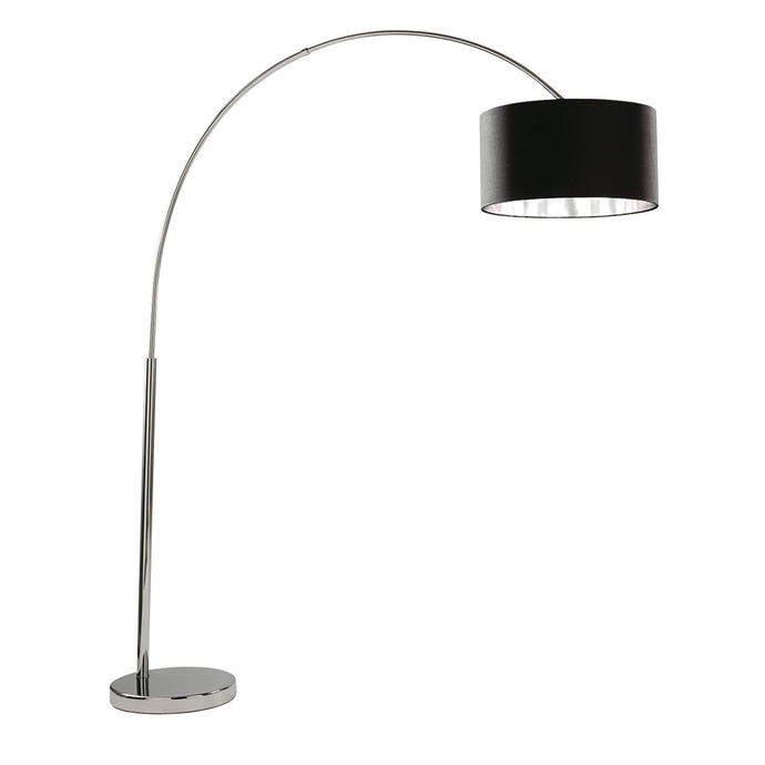 Searchlight 1013CC Arcs Floor Lamp - Chrome/Black Shade Silver Liner - 14129