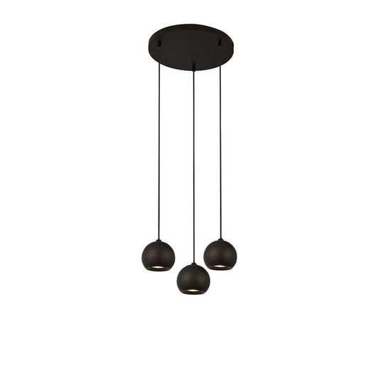 Searchlight 1014-3BK Eindhoven 3 Light Matt Black Multi Drop Pendant - 30833