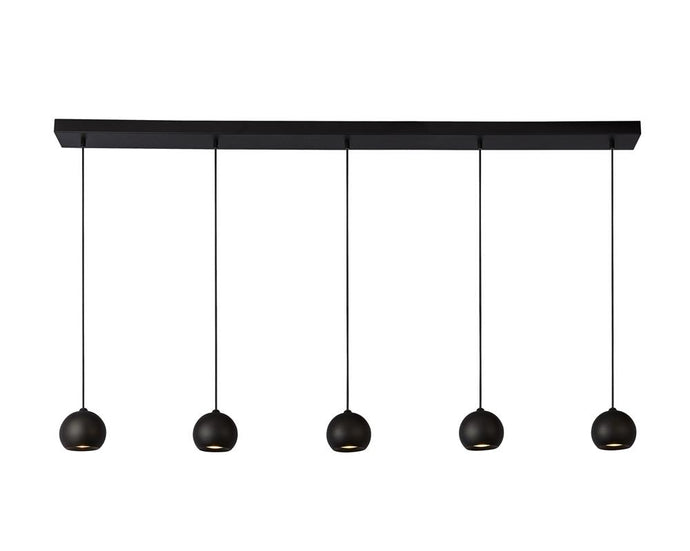 Searchlight 1014-5BK Eindhoven 5 Light Matt Black Bar Pendant - 30835