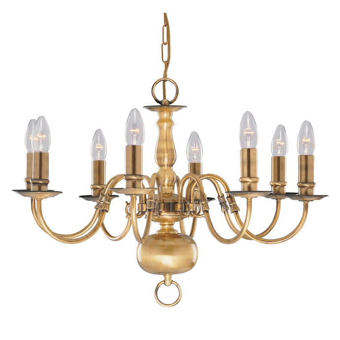 Searchlight 1019-8AB Flemish - 8Lt Pendant, Antique Brass - 30839