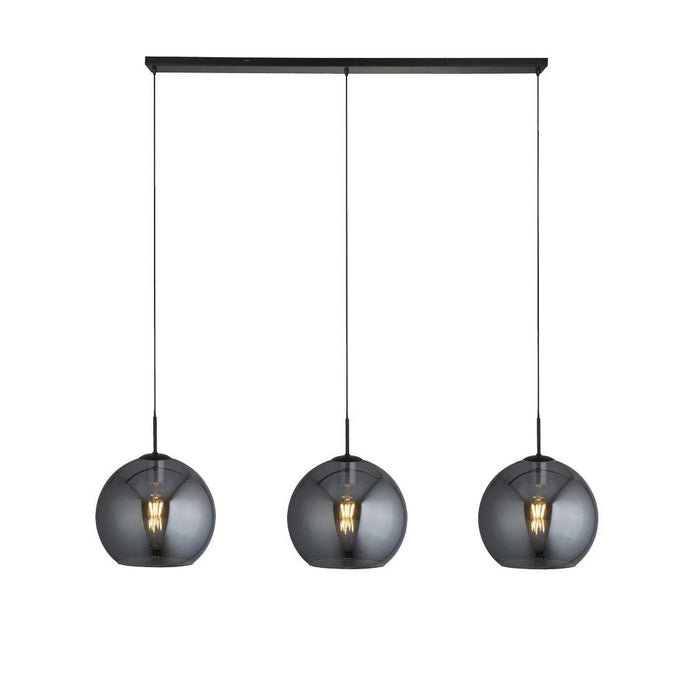 Searchlight 1023-3SM Amsterdam 3Lt Bar Pendant Smoked Glass, Black - 30841