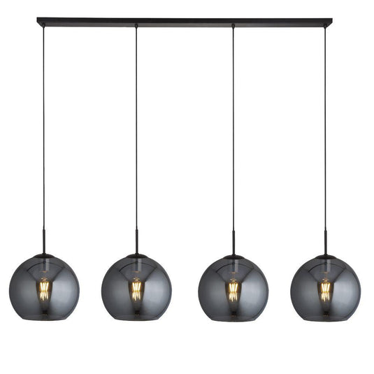 Searchlight 1024-4SM Amsterdam 4Lt Bar Pendant Smoked Glass, Black - 30842