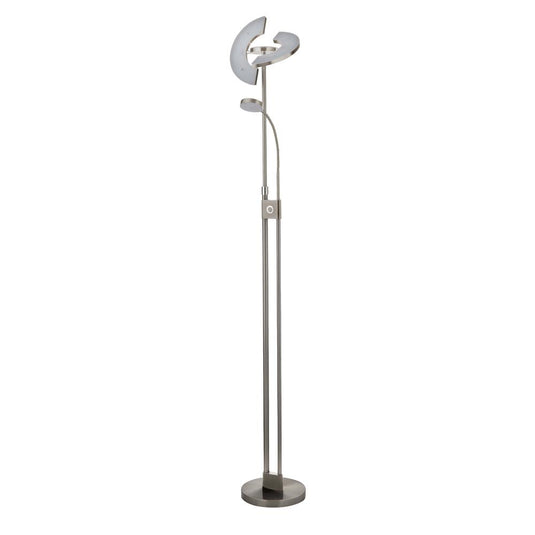 Searchlight 1024SNCC Gio LED Mother & Child Floor Lamp Satin Nickel & Chrome - 26488