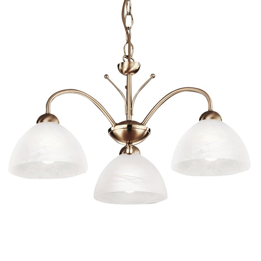 Searchlight 1133-3AB Milanese - 3Lt Ceiling, Antique Brass, Alabaster Glass - 7483