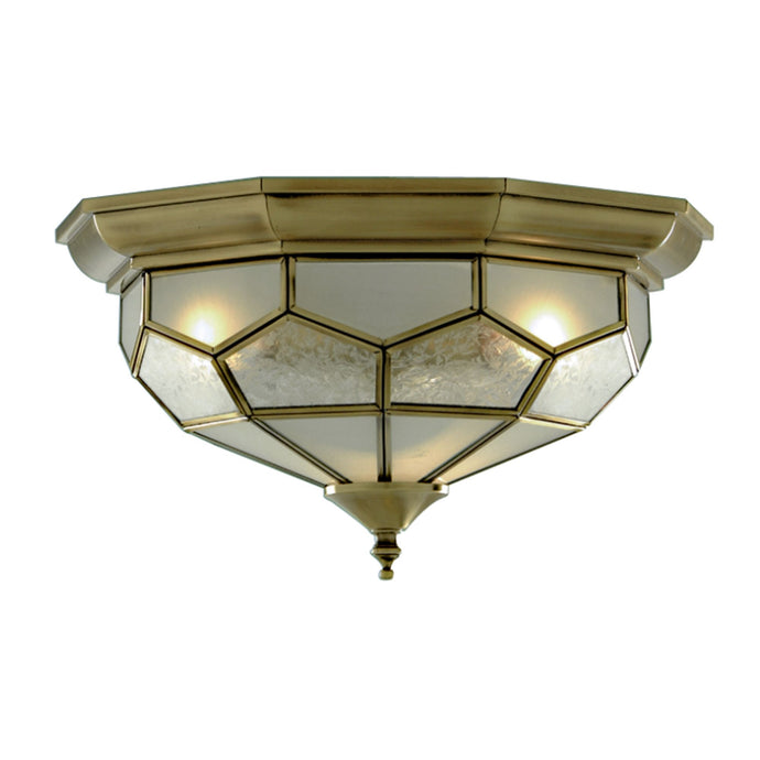 Searchlight 1243-12 Pisa Ii Flush Ant/Brass Leaded C/Ftg 29Cm - 3837