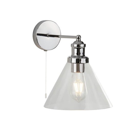 Searchlight 1277CC Pyramid Wall Light - CC, Clear Glass Shade - 24514