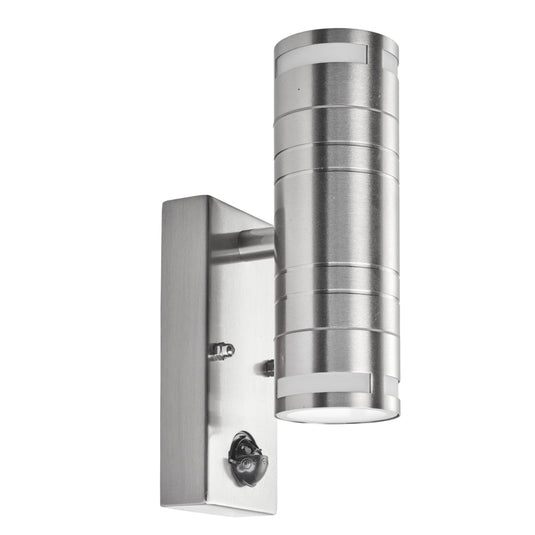 Searchlight 1318-2-LED LED Outdoor & Porch (Gu10 LED) - 2Lt Pir Wall Bracket, Stainless Steel, Frosted Glass - 21038