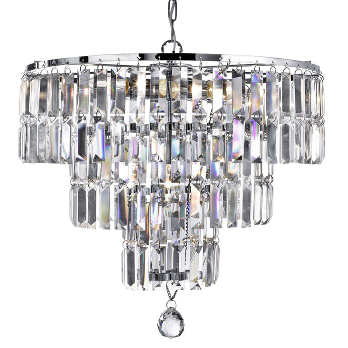 Searchlight 1375-5CC Empire - 5Lt Chandelier, Chrome, Clear Crystal - 27135