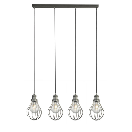 Searchlight 1384-4PW Balloon Cage 4Lt Pendant, Pewter - 30896