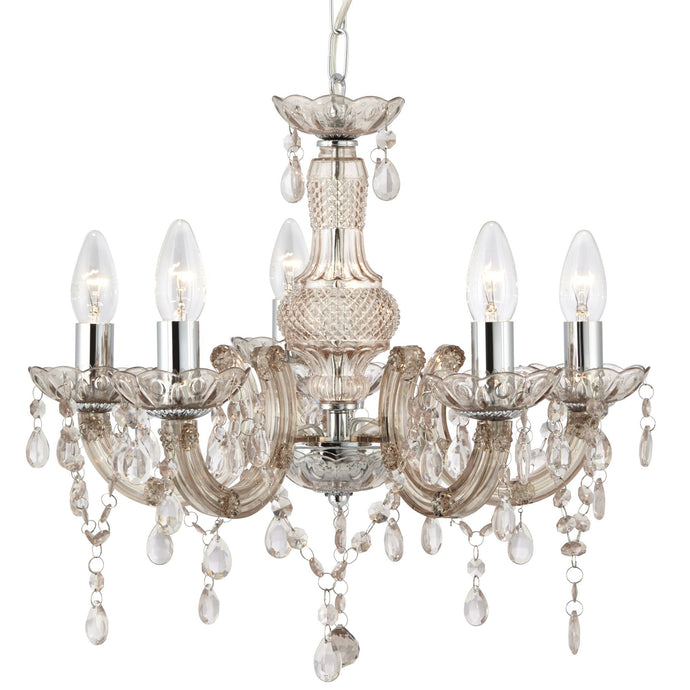 Searchlight 1455-5MI Marie Therese - 5Lt Ceiling, Mink Glass/Acrylic - 30898