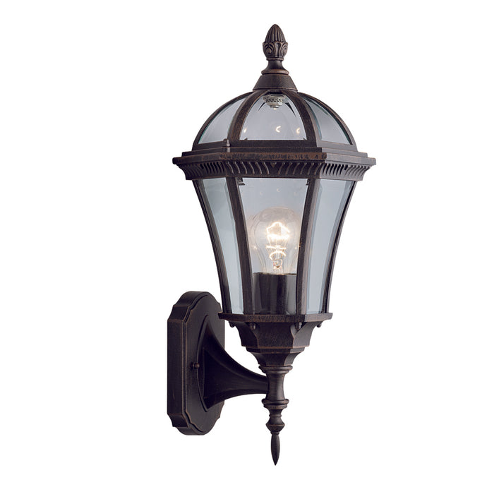 Searchlight 1565 Capri - 1Lt Outdoor W/Bracket (Up Light), Rustic Brown, Clear Glass - 30913