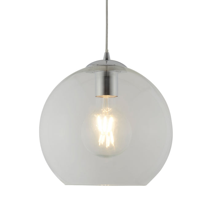 Searchlight 1621CL Balls 1Lt Round Pendant (25Cm Dia), Clear Glass, Chrome - 22635