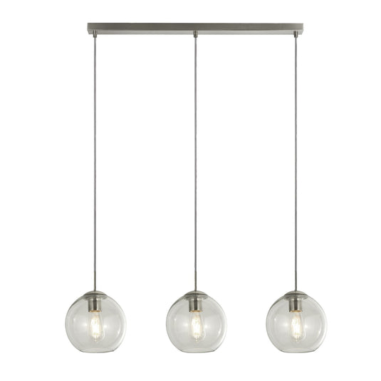 Searchlight 1623-3CL Balls  3Lt Bar Pendant, Chrome With Clear Glass - 24563