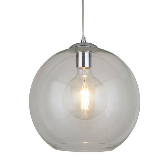 Searchlight 1632CL Balls 1Lt Round Pendant (30Cm Dia), Clear Glass, Chrome - 23030