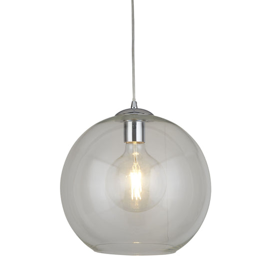 Searchlight 1635CL Balls 1Lt Round Pendant (35Cm Dia), Clear Glass, Chrome - 30924