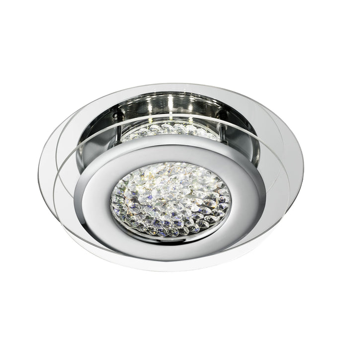 Searchlight 1692CC Vesta LED Ceiling Flush, Chrome, Clear Crystal Centre Deco - 20285