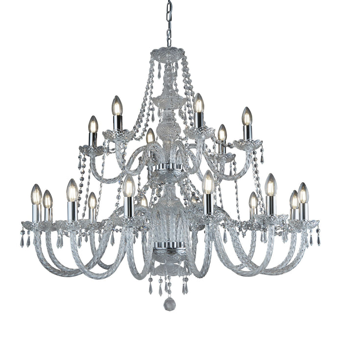 Searchlight 17218-18 Hale - 18 Light Chandelier, Chrome, Clear Crystal Trimmings - 30928