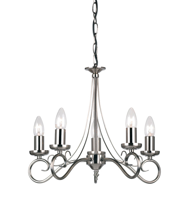 Endon Lighting 180-5AS Trafford 5lt Pendant - 34505