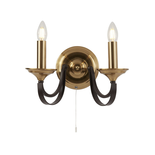 Searchlight 1842-2BZ Belfry 2Lt Wall Light -  Dark Bronze & Brown - 30936