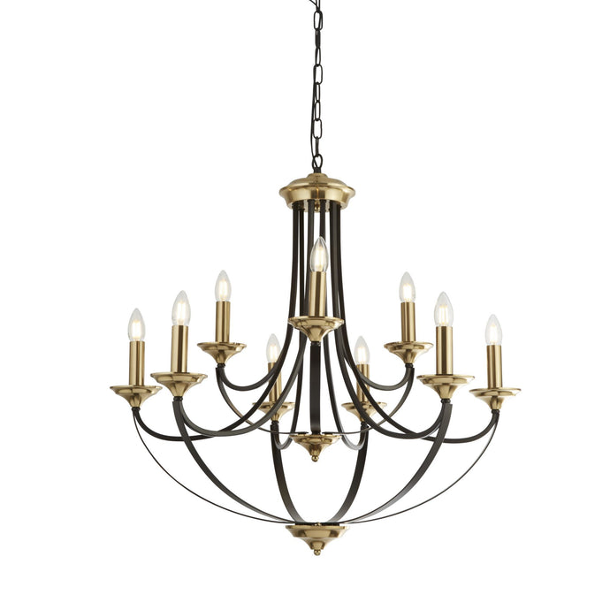 Searchlight 1849-9BZ Belfry 9Lt Pendant, Dark Bronze & Brown - 30938