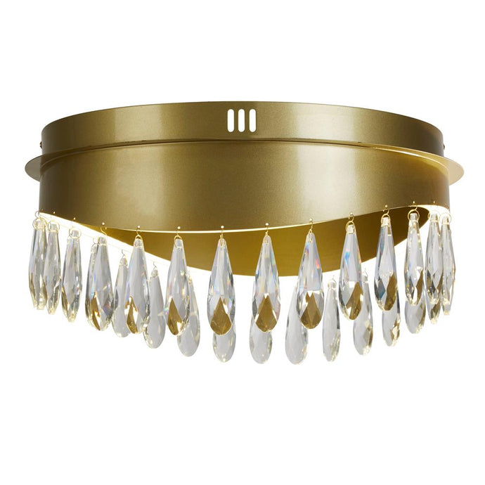 Searchlight 19211-1GO Jewel LED Flush Fitting, Gold With Crystal - 30943