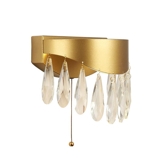 Searchlight 19211-2GO Jewel LED Wall Light, Gold With Crystal - 30944