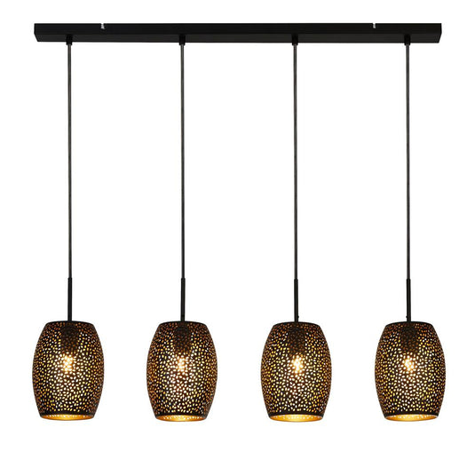 Searchlight 19231-4BGO Laser 4Lt Bar Pendant, Black And Gold - 30946