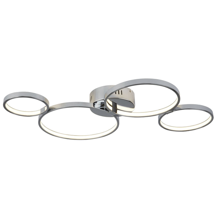 Searchlight 2004-4CC Solexa 4 Ring LED Ceiling Flush, Chrome - 23569