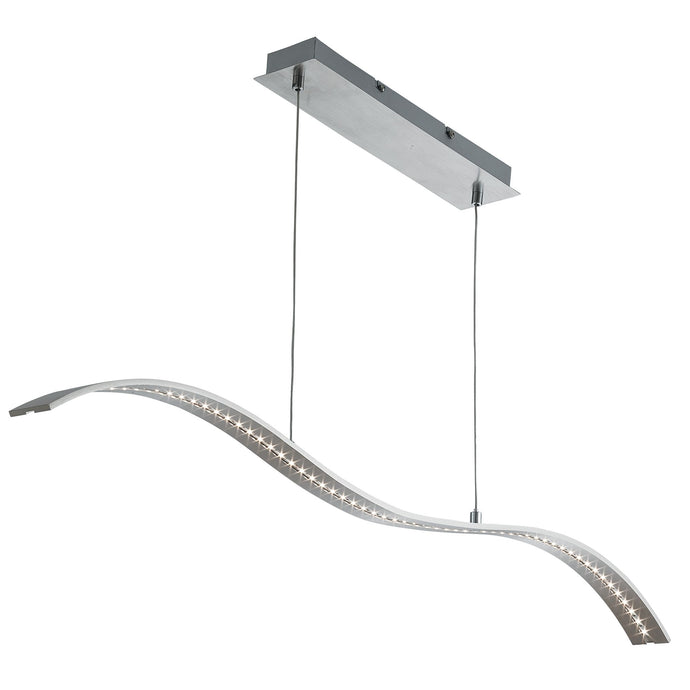 Searchlight 2076SS Wing LED Bar Lights - Pendant Bar Satin Silver - Wavey - 20296