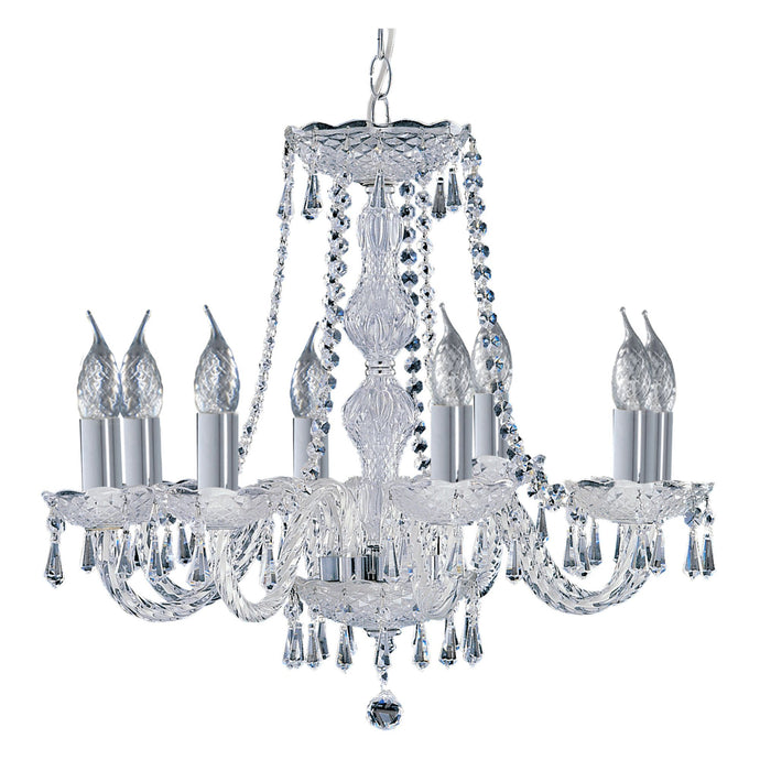 Searchlight 218-8 Hale - 8 Light Chandelier, Chrome, Clear Crystal Trimmings - 30973