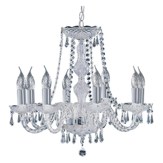 Searchlight 218-8 Hale - 8 Light Chandelier, Chrome, Clear Crystal Trimmings - 30973