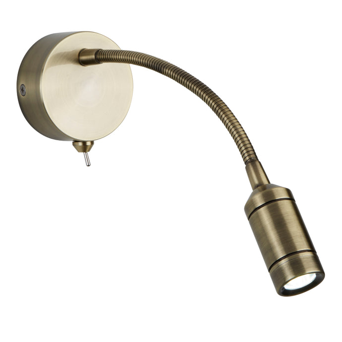 Searchlight 2256AB Flexy Wall LED Adj Wall Light  - Flexi Arm - Antique Brass - 27008