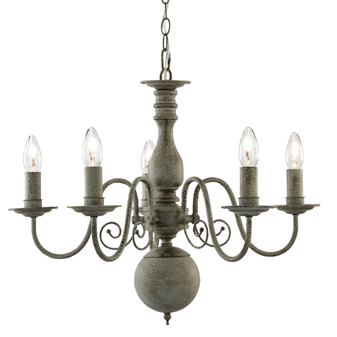 Searchlight 2265-5GY Greythorne - 5Lt Ceiling, Textured Grey Finish - 30978