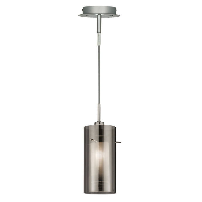 Searchlight 2301SM Duo 2 - 1Lt Pendant With Smokey Outer/Frosted Inner Glass Shades - 18087