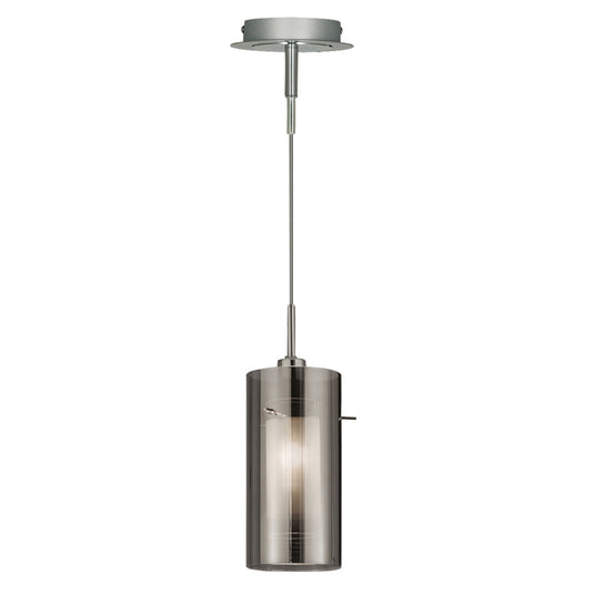 Searchlight 2301SM Duo 2 - 1Lt Pendant With Smokey Outer/Frosted Inner Glass Shades - 18087