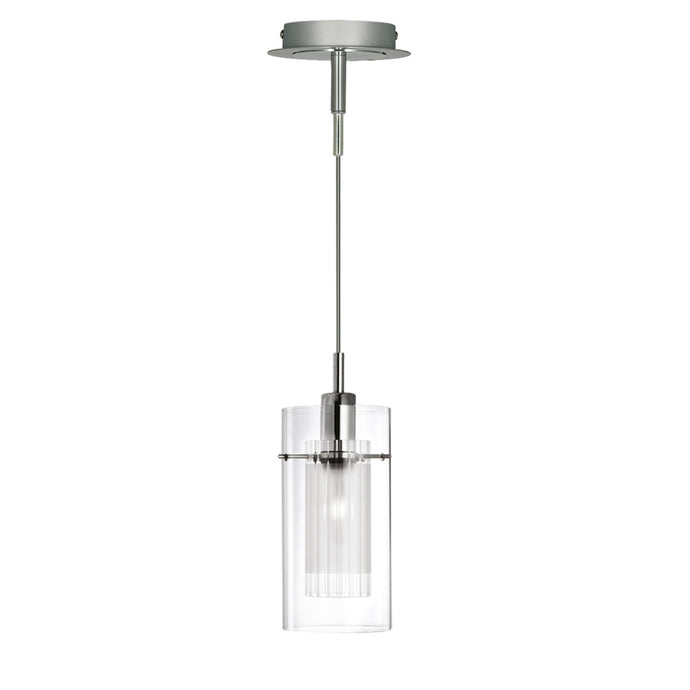 Searchlight 2301 Duo I - SS Double Glass Pendant - 3909