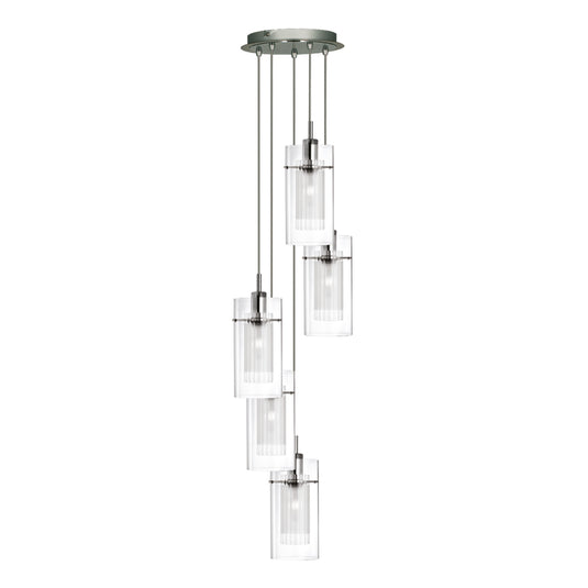 Searchlight 2305-5 Duo I - SS Double Gls 5Lt Pendant - 6498