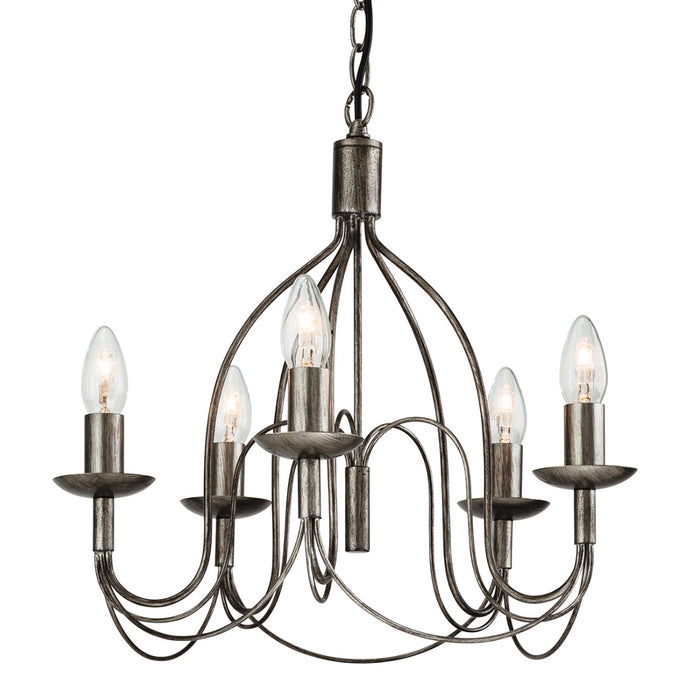 Firstlight 2317AS Regency 5 Light Antique Silver Pendant Ceiling Light