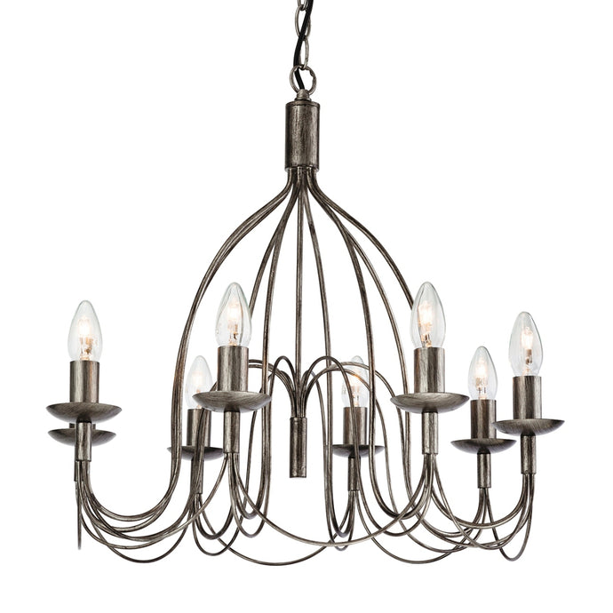 Firstlight 2318AS Regency 8 Light Antique Silver Pendant Ceiling Light