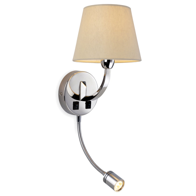 Firstlight 2320PST Fairmont 2 Light Polished Stainless Steel Wall Light (Switched)