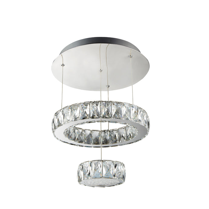 Searchlight 2328CC Clover LED 2 Tier Ceiling Flush, Chrome, Clear Glass - 30984